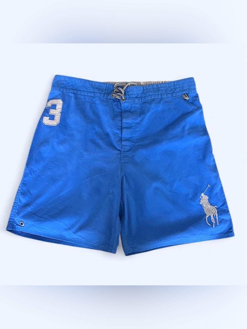 Polo Ralph Lauren Swim Trunks Shorts Mens Large Blue 3 Embroidered Big Pony 36